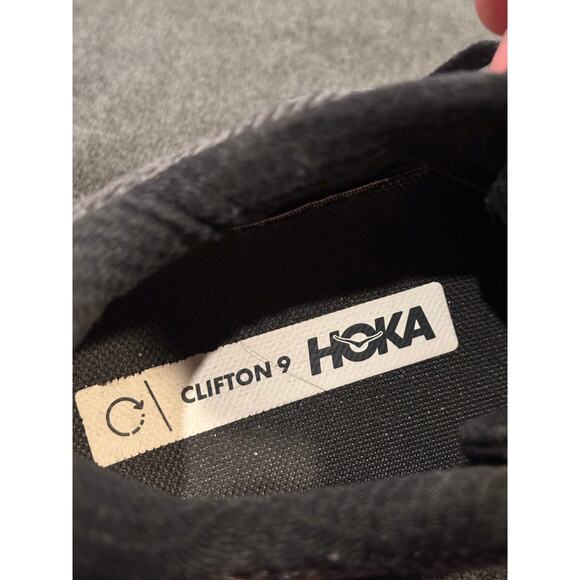 Hoka Clifton 9 running athletic shoes black gold lace up women’s 8B - Picture 8 of 10